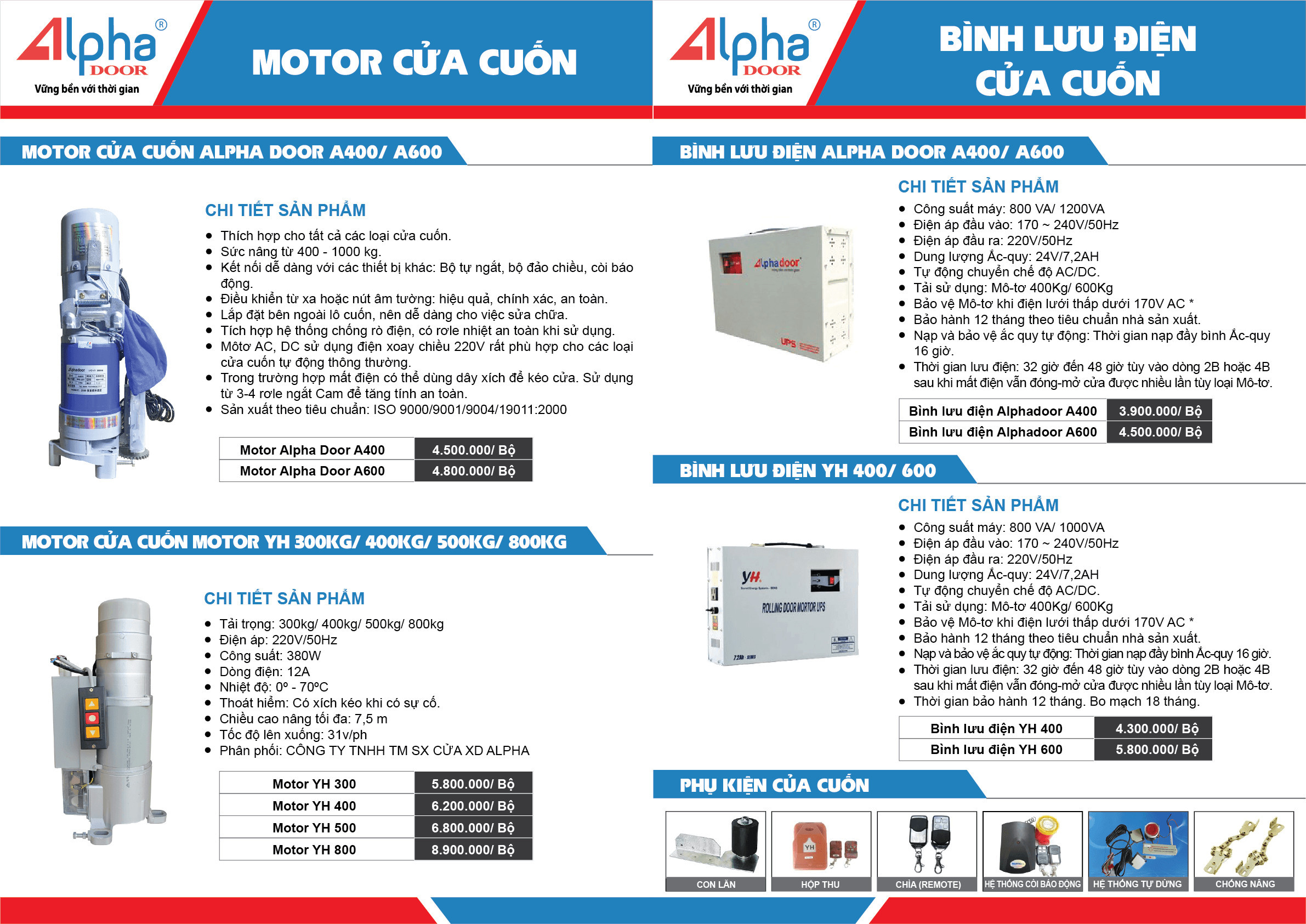 báo giá motor và bình lưu điện