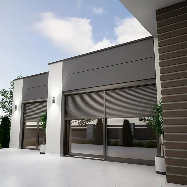 cửa cuốn đẹp màu xám